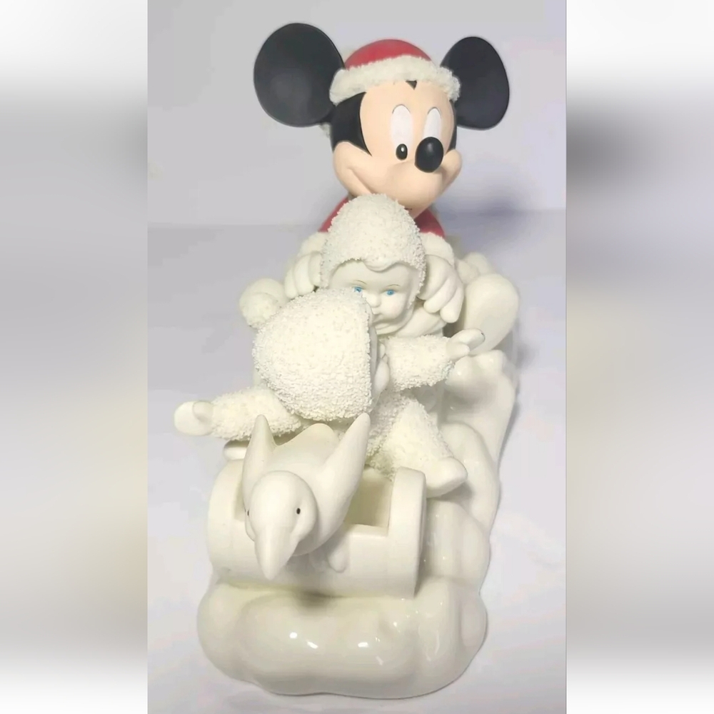 Department 56 Snowbabies Mickey and Co Figurine Magical Sleigh Ride Disney - Picture 5 of 10